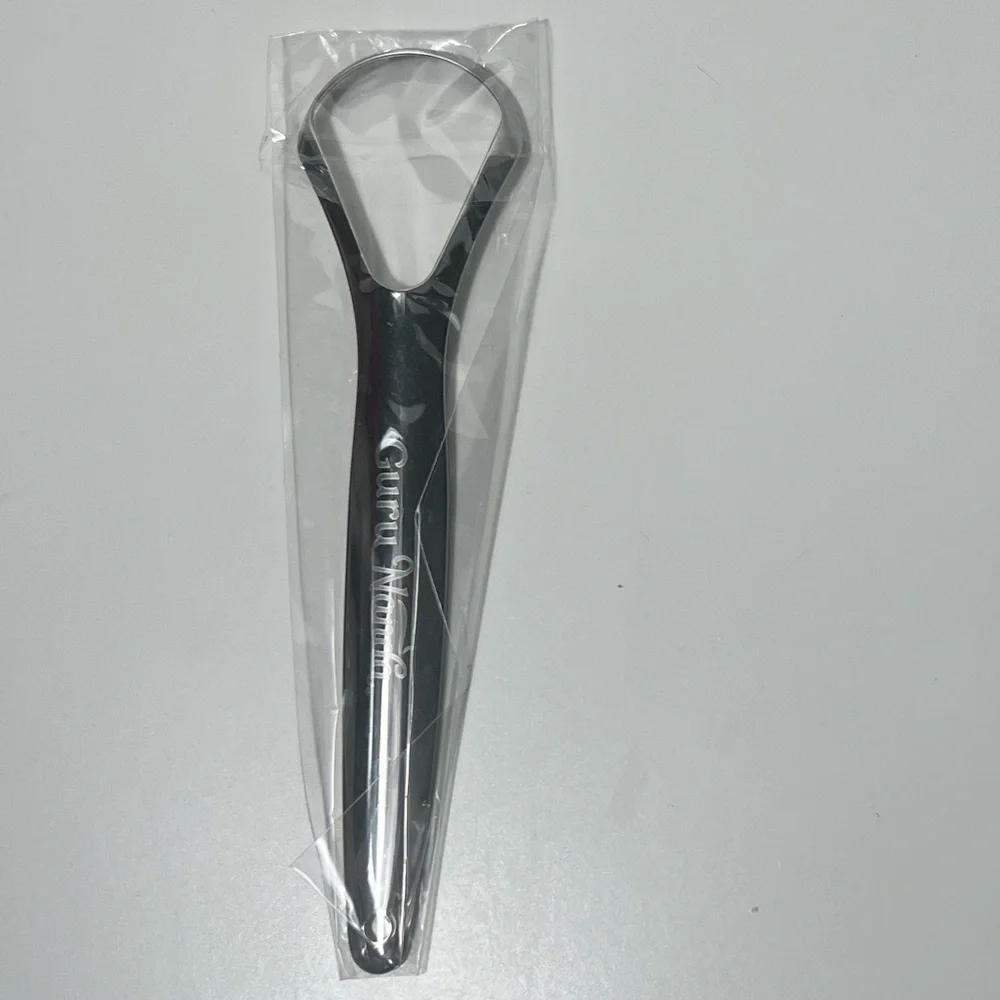 GuruNanda Spoon Shaped Stainless Steel Tongue Scraper
